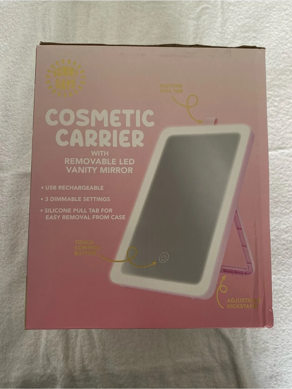 Sunny Days Cosmetic Carrier with Removable LED Vanity Mirror